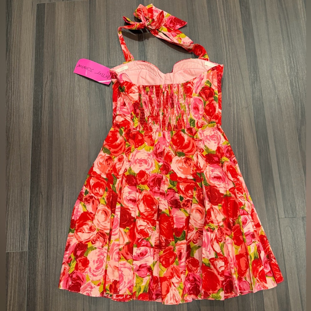 NWT Betsey Johnson Rose Floral Halter Dress - Picture 6 of 9